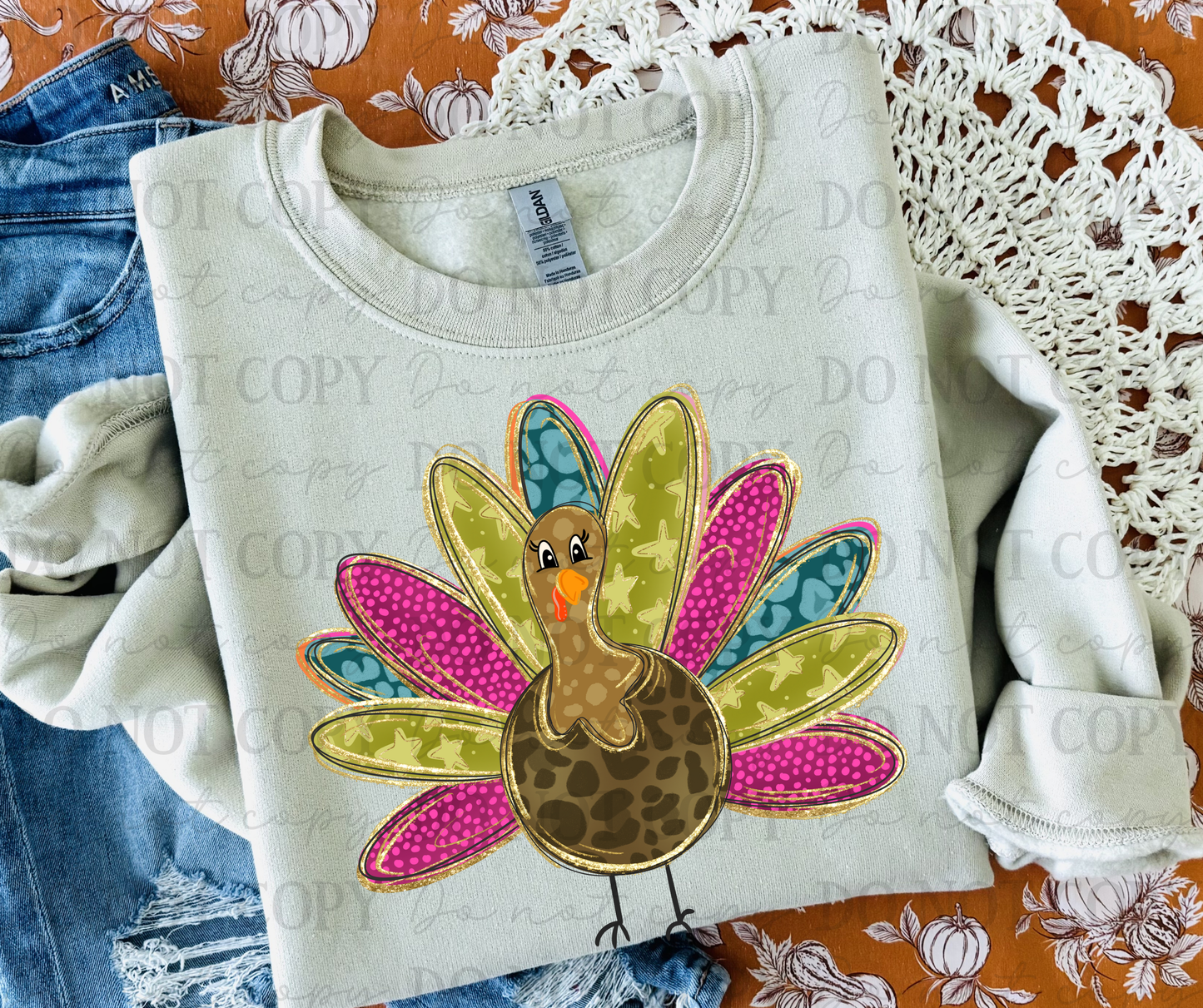 Turkey stars on feathers -DTF&UV