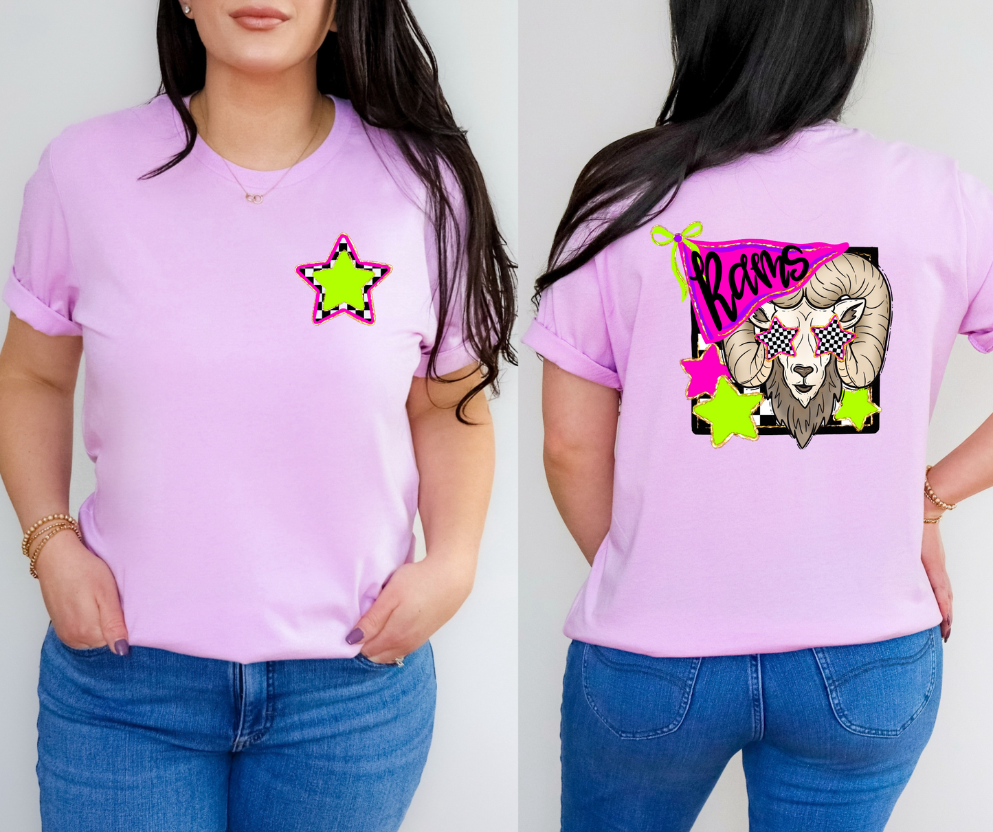 Neon Checkered Mascots(Dropdown)-DTF&UV