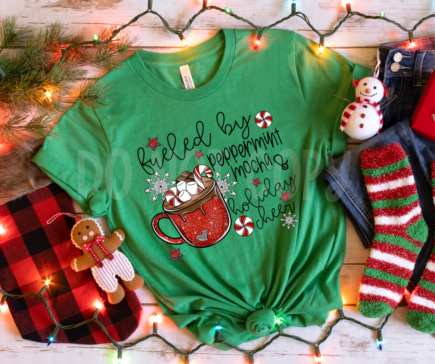 Fueled by Peppermint Mocha and  Holiday Cheer-DTF