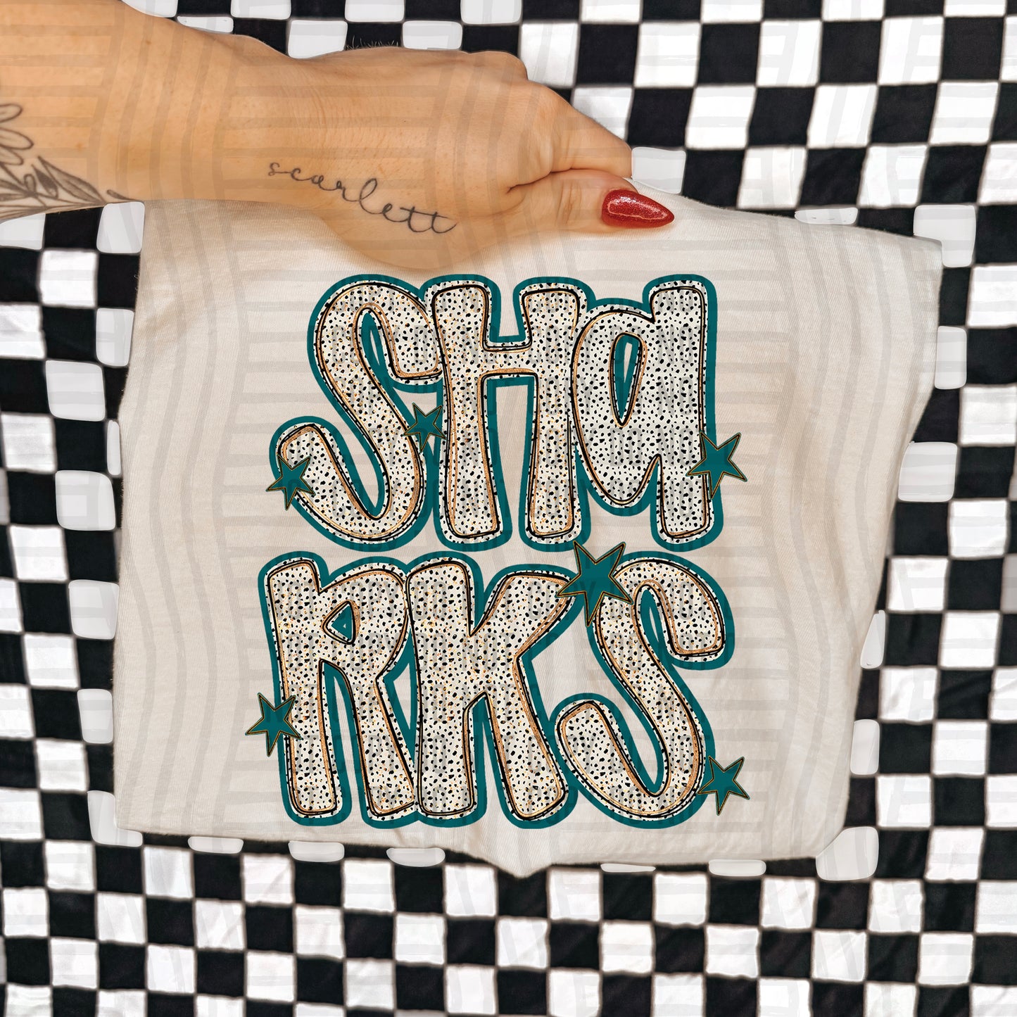 Teal Dotty (DROPDOWN MENU)-DTF&UV