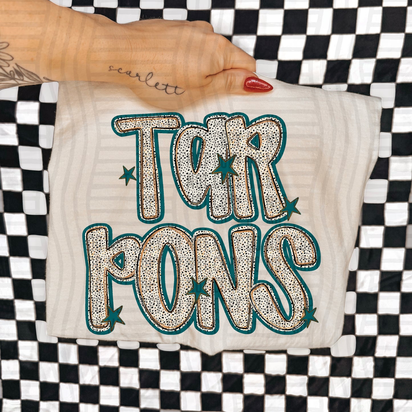 Teal Dotty (DROPDOWN MENU)-DTF&UV