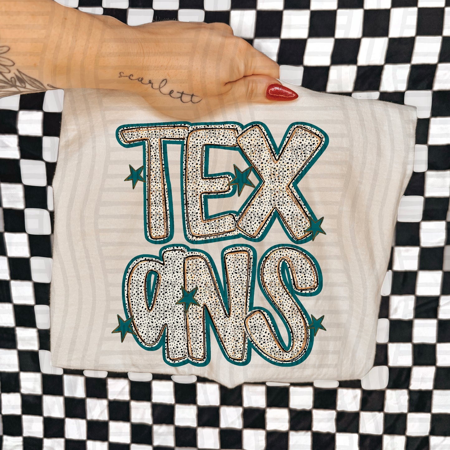 Teal Dotty (DROPDOWN MENU)-DTF&UV