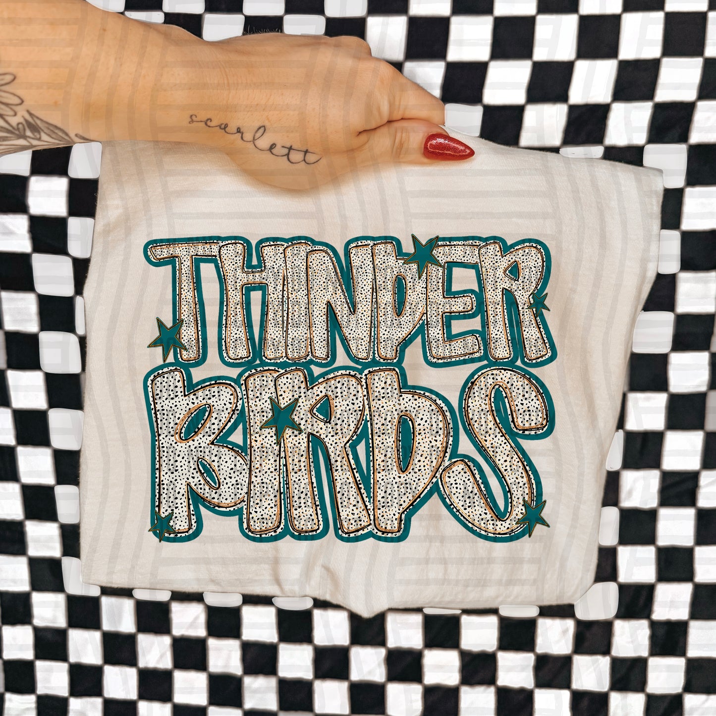 Teal Dotty (DROPDOWN MENU)-DTF&UV