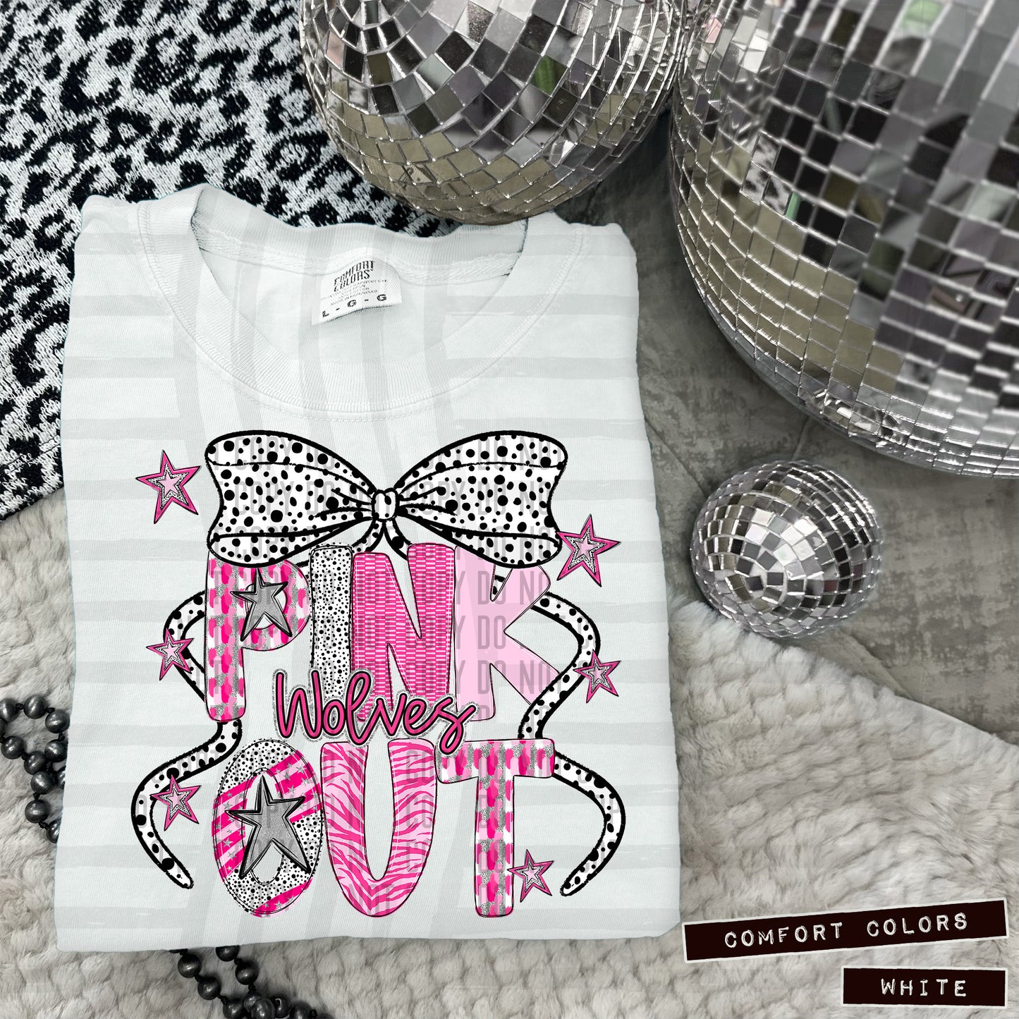 Pink out Silver- (DROPDOWN MASCOT)-DTF&UV