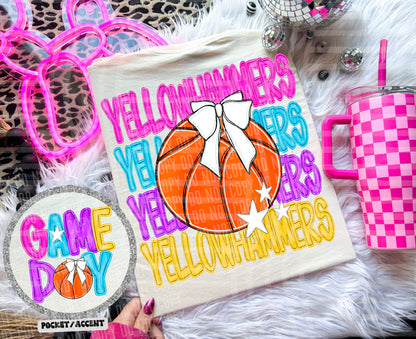 Bright Preppy Basketball(included FRONT AND BACK) DROPDOWN- DTF&UV