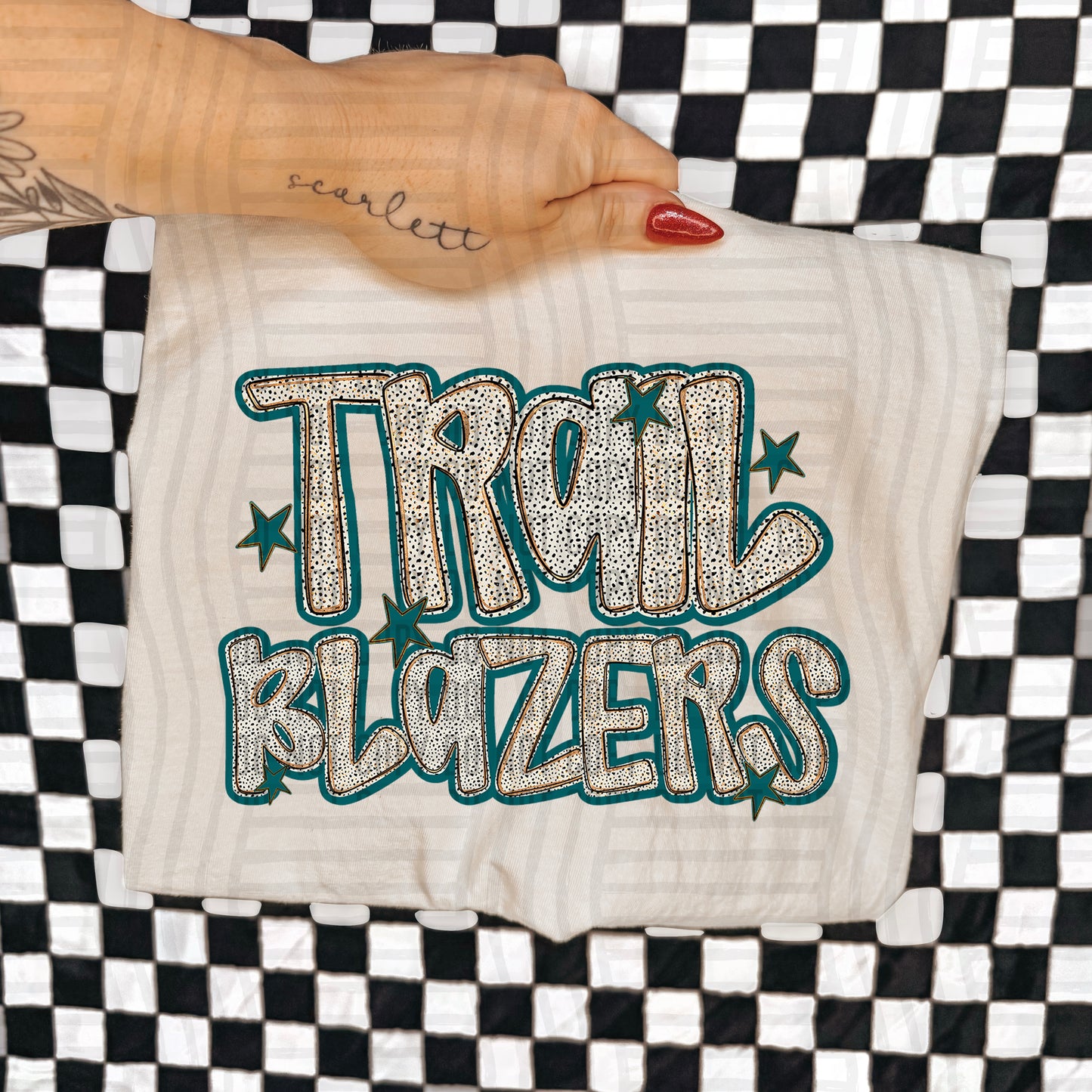 Teal Dotty (DROPDOWN MENU)-DTF&UV