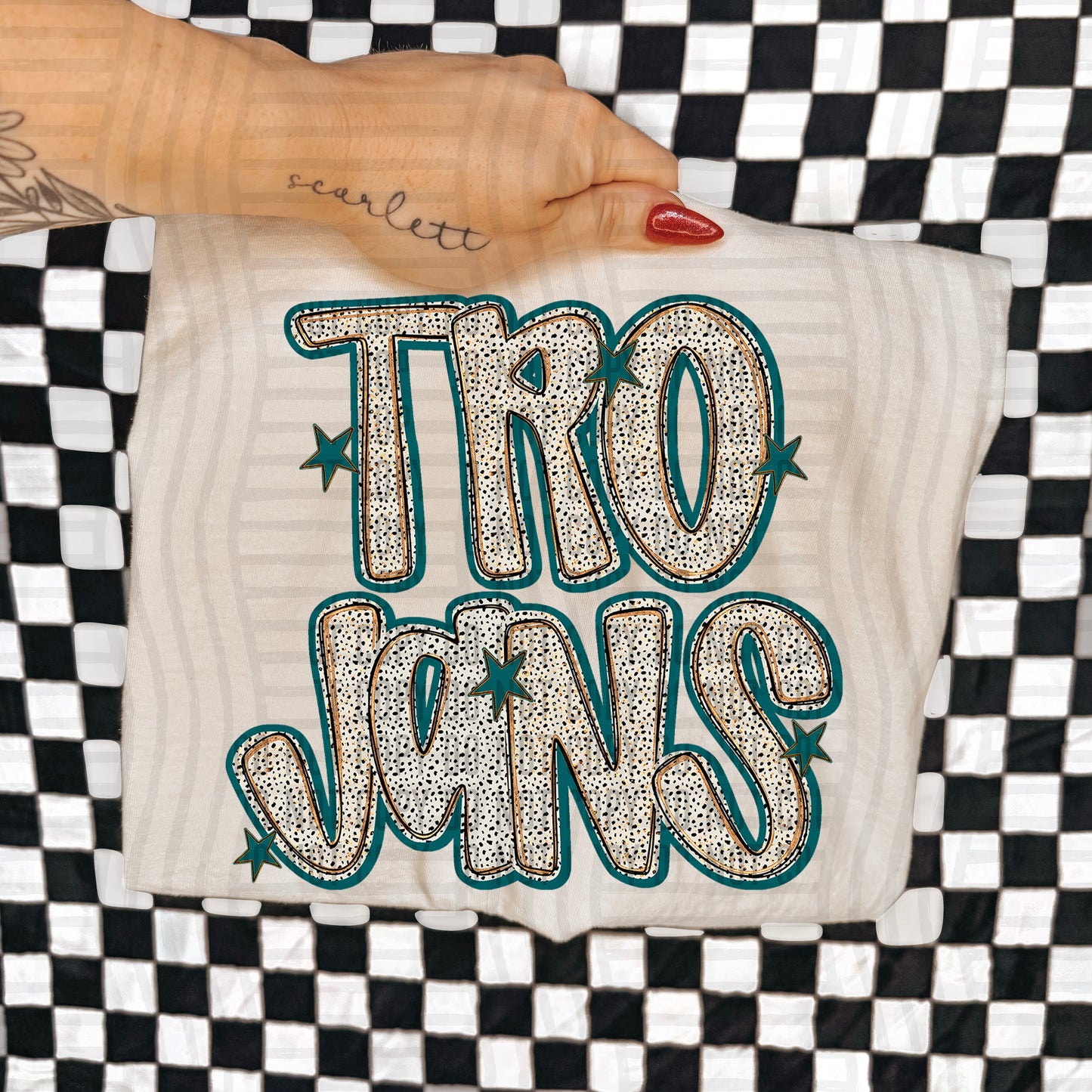 Teal Dotty (DROPDOWN MENU)-DTF&UV