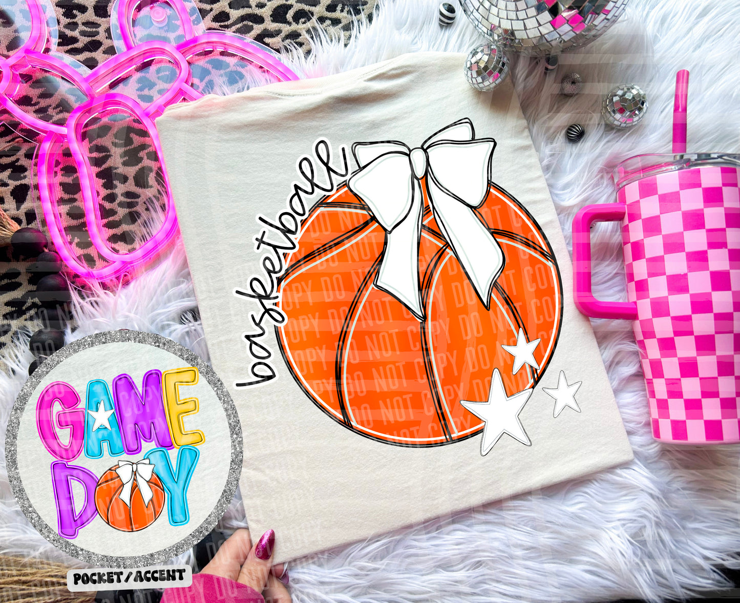 Bright Preppy Basketball(included FRONT AND BACK) DROPDOWN- DTF&UV