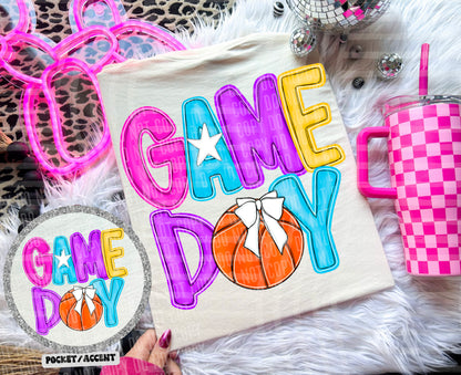 Bright Preppy Basketball(included FRONT AND BACK) DROPDOWN- DTF&UV