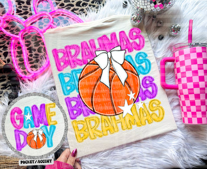 Bright Preppy Basketball(included FRONT AND BACK) DROPDOWN- DTF&UV