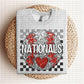 Baseball Mascots Faux Embroidery Checkered Sequins -DTF