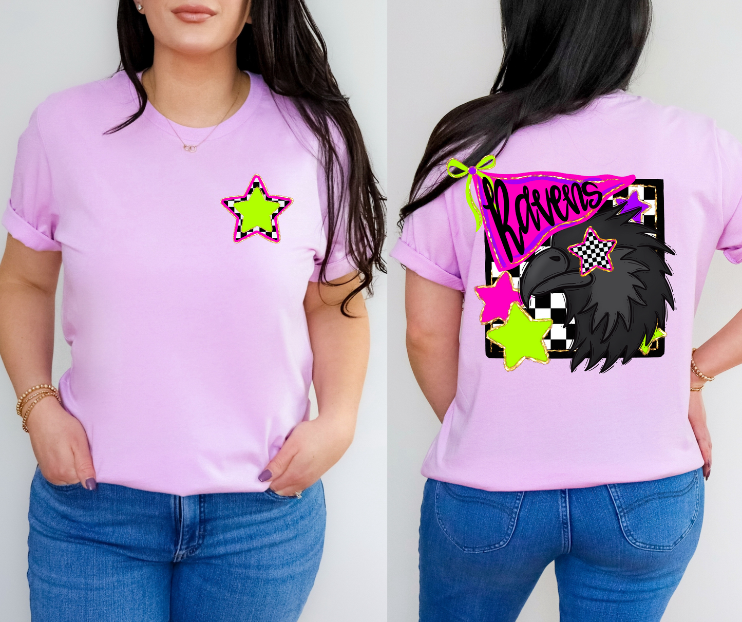 Neon Checkered Mascots(Dropdown)-DTF&UV