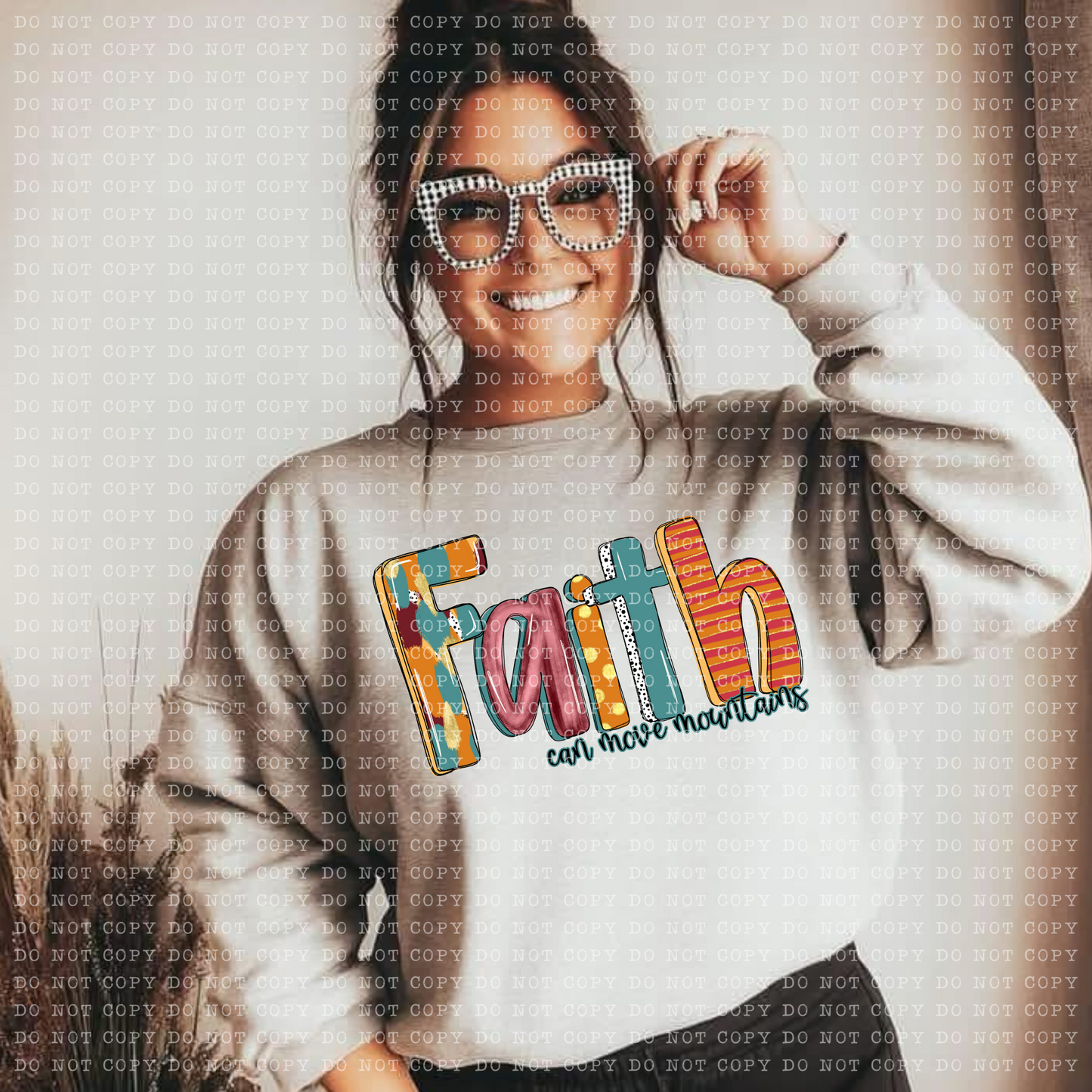 Faith can move mountains block colorful-DTF