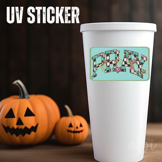 PRAY CHECK STARS WITH OFFSET -UV Stickers