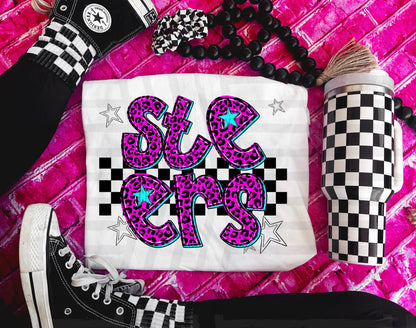 Pink Leopard Neon Mascots (dropdown)-DTF&UV