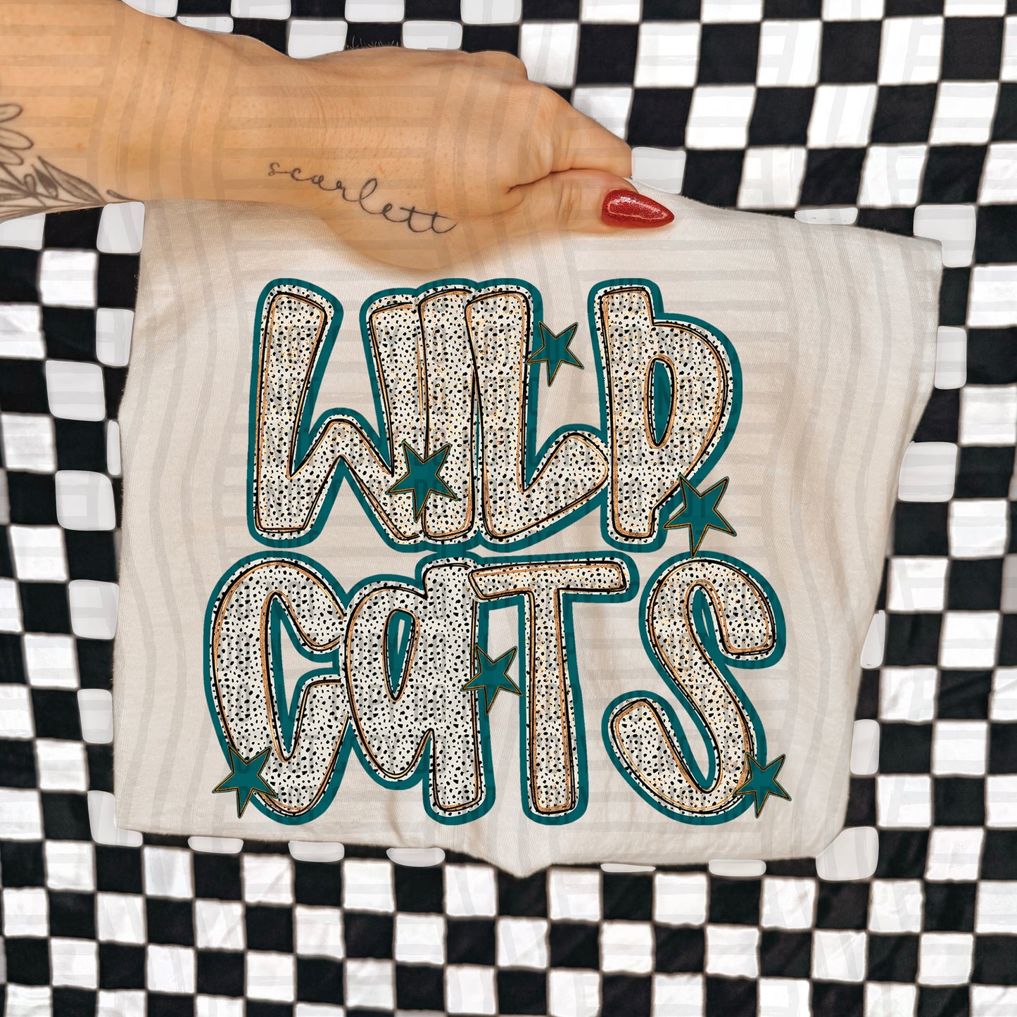 Teal Dotty (DROPDOWN MENU)-DTF&UV