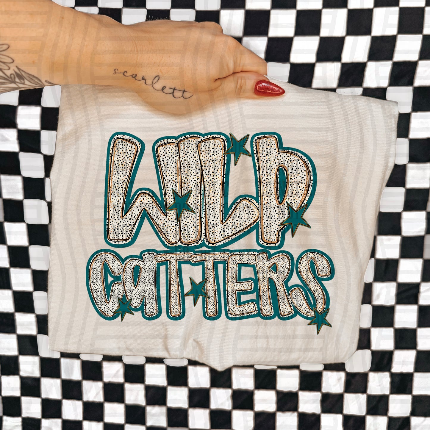 Teal Dotty (DROPDOWN MENU)-DTF&UV