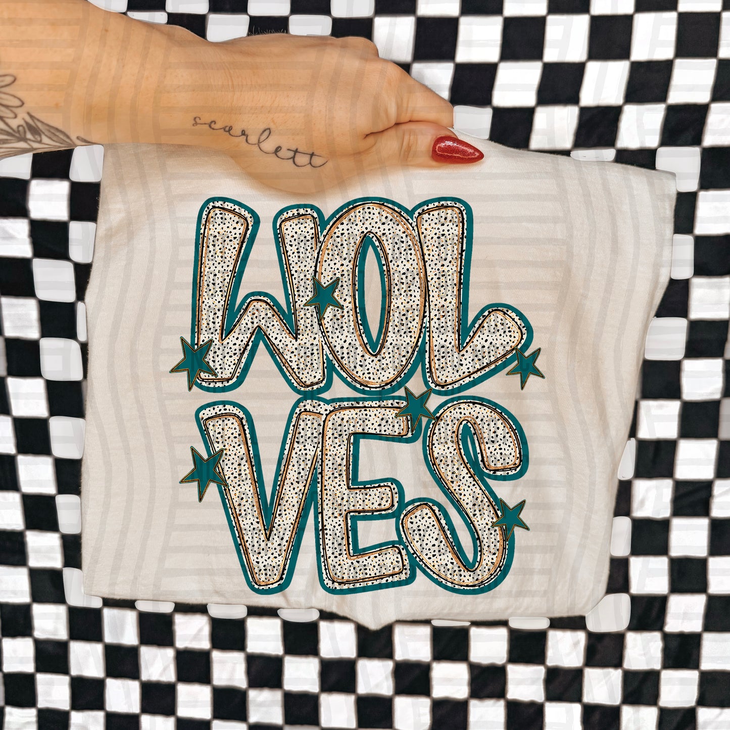 Teal Dotty (DROPDOWN MENU)-DTF&UV