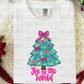 Joy to the world tree pink bow-DTF&UV