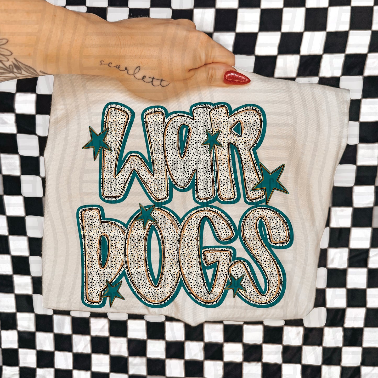 Teal Dotty (DROPDOWN MENU)-DTF&UV