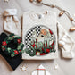 Santa circle black white check-DTF