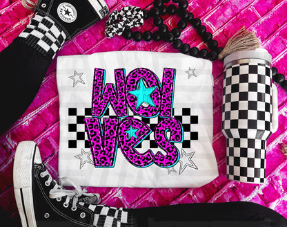 Pink Leopard Neon Mascots (dropdown)-DTF&UV