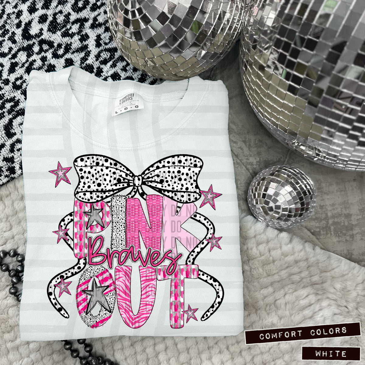 Pink out Silver- (DROPDOWN MASCOT)-DTF&UV