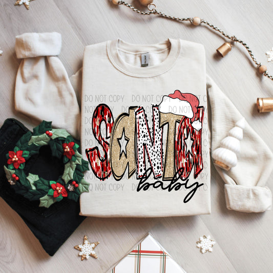 Santa Baby Christmas Doodle-DTF