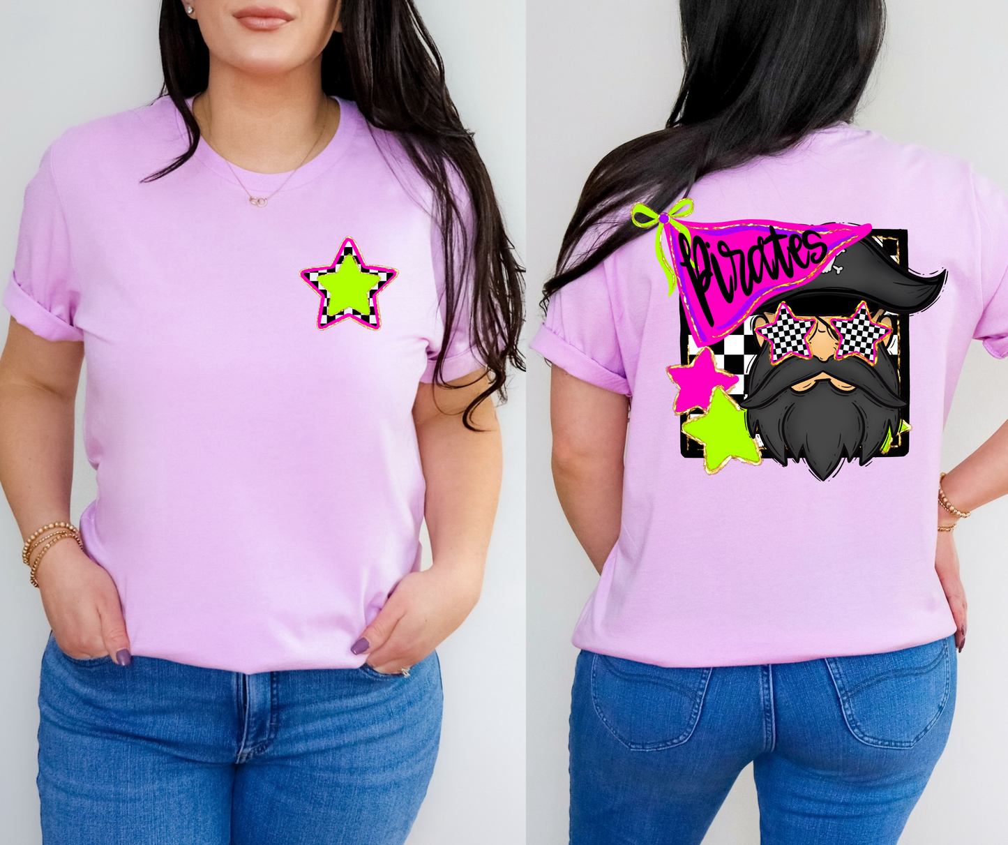 Neon Checkered Mascots(Dropdown)-DTF&UV