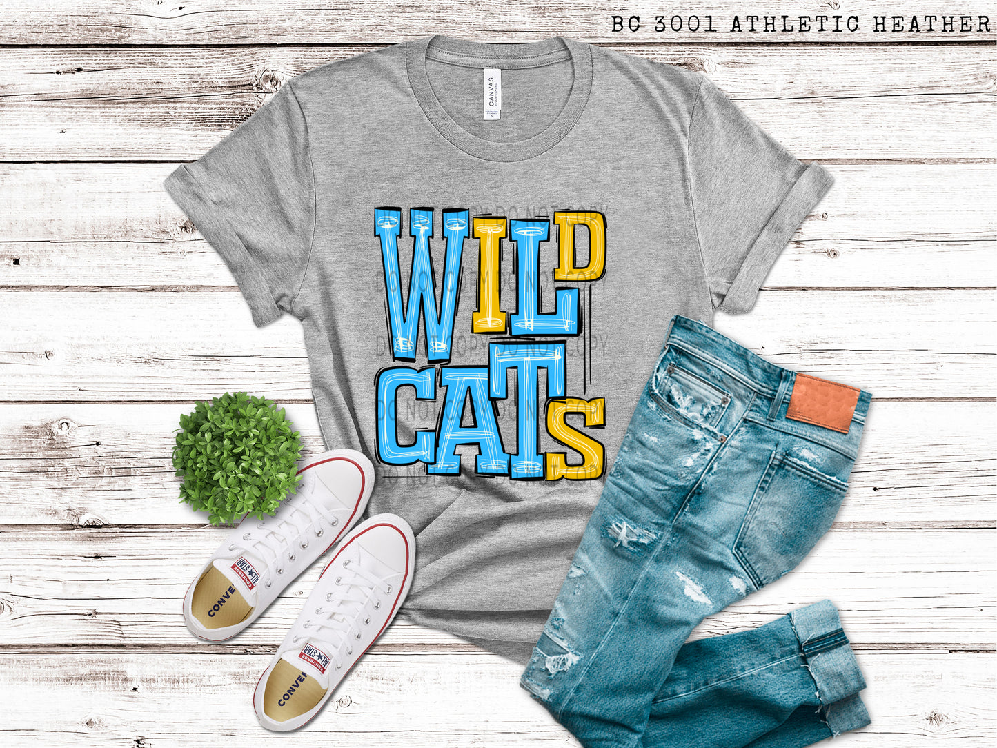 Wildcats Baby Blue and Yellow - DTF