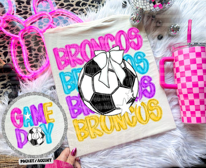 Bright Preppy Soccer(included FRONT AND BACK) DROPDOWN- DTF&UV