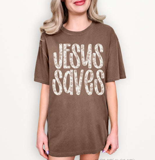 Jesus saves floral -DTF&UV