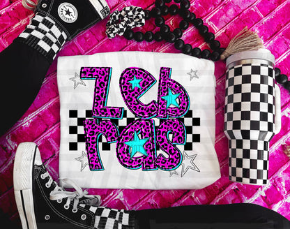 Pink Leopard Neon Mascots (dropdown)-DTF&UV