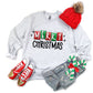 Merry Christmas Red And Green Faux Sequin-DTF