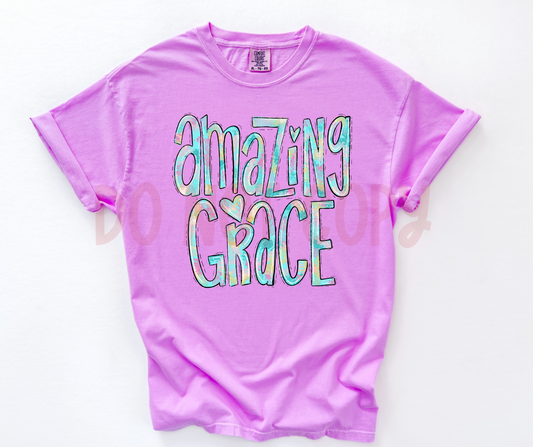 AMAZING GRACE with hearts-dtf