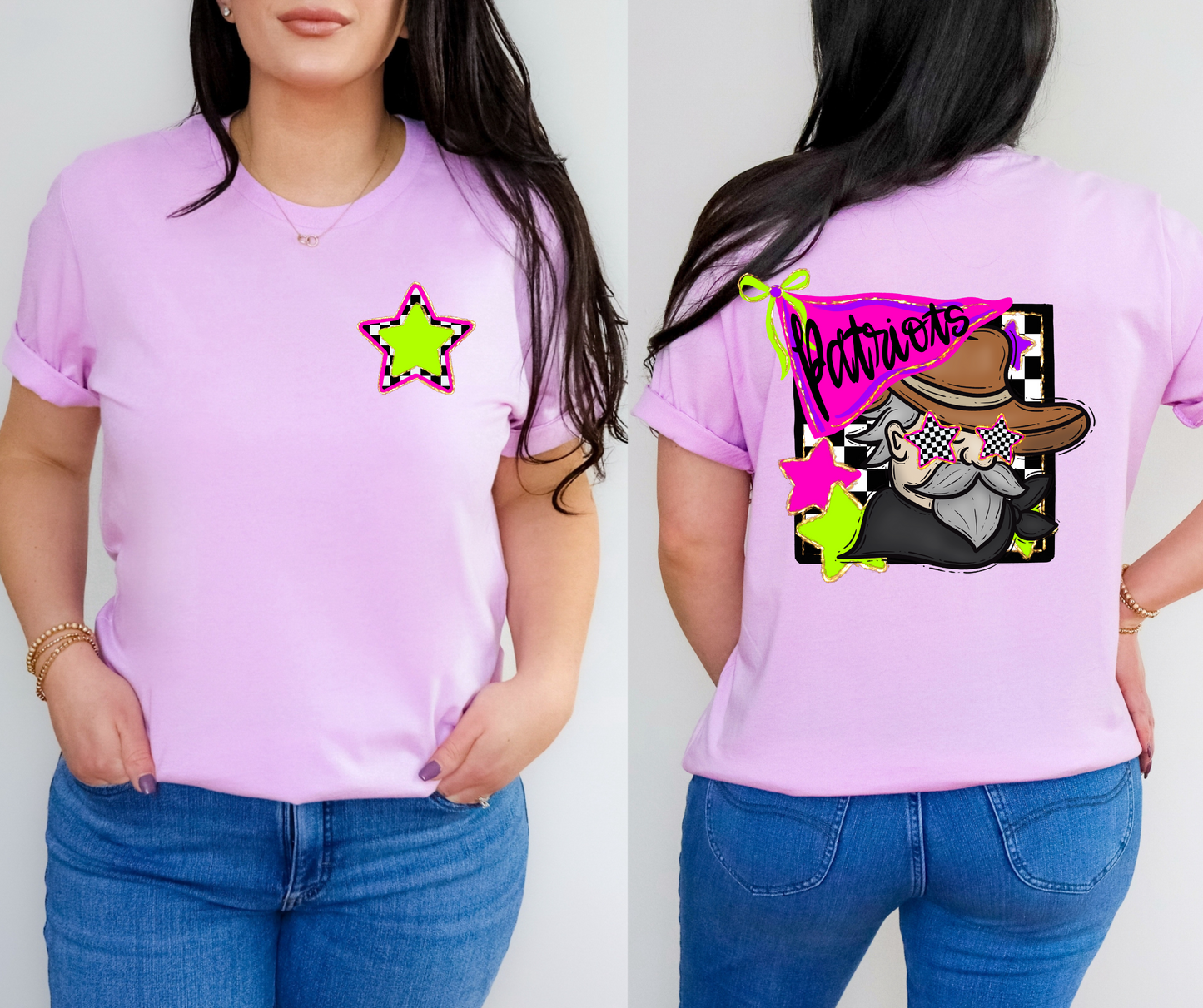 Neon Checkered Mascots(Dropdown)-DTF&UV