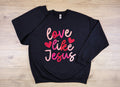 Love like Jesus red hearts-DTF