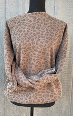 Brown Leopard Crewneck-Preorder closes 10/16