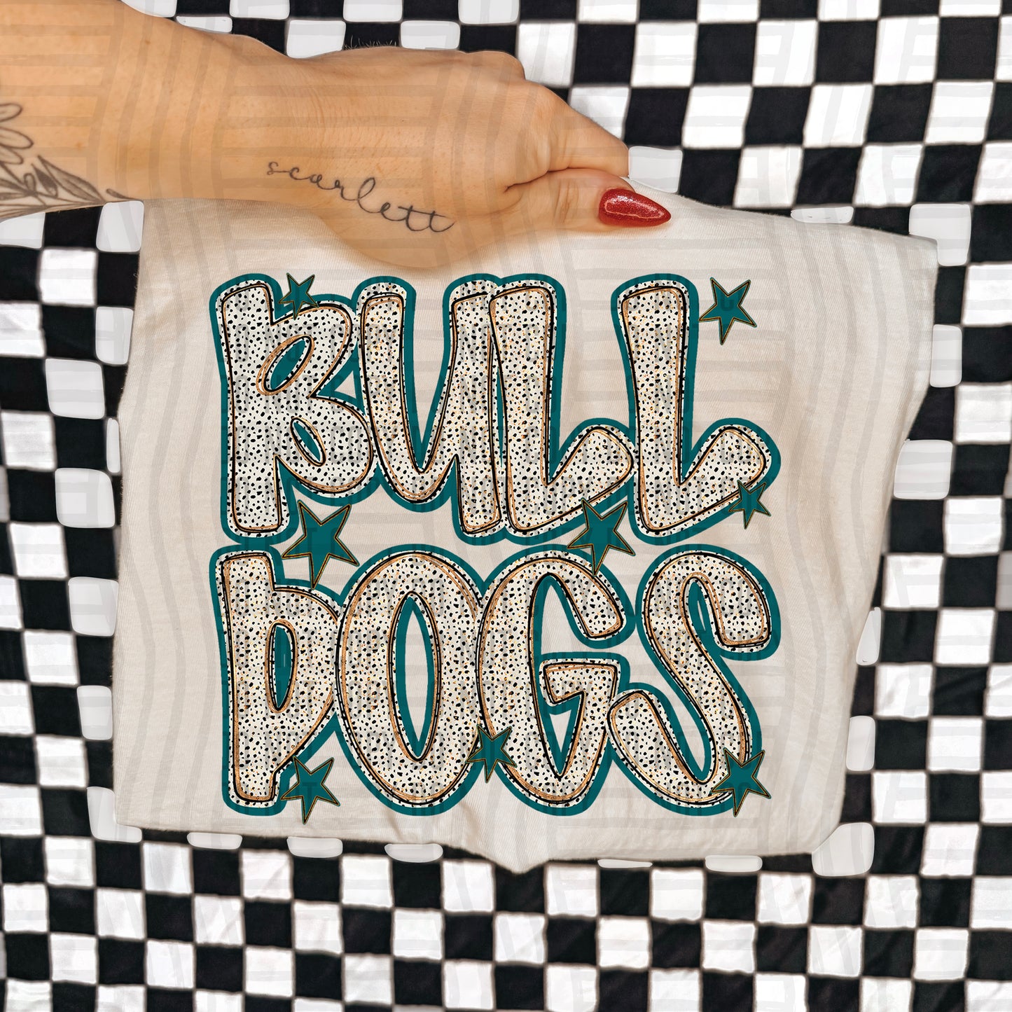 Teal Dotty (DROPDOWN MENU)-DTF&UV