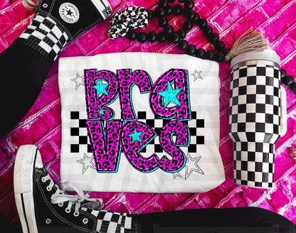 Pink Leopard Neon Mascots (dropdown)-DTF&UV