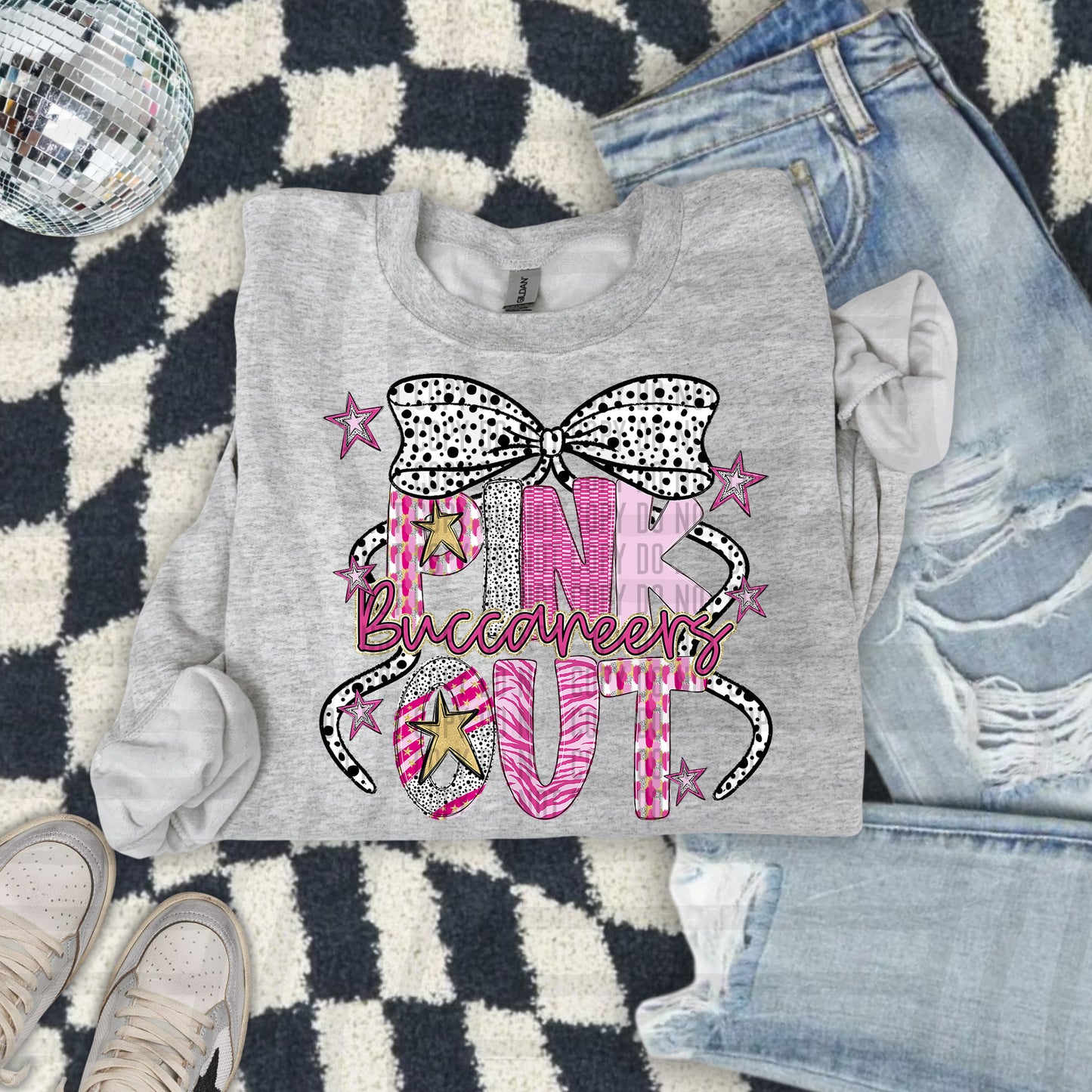 Pink out Gold- (DROPDOWN MASCOT)-DTF&UV