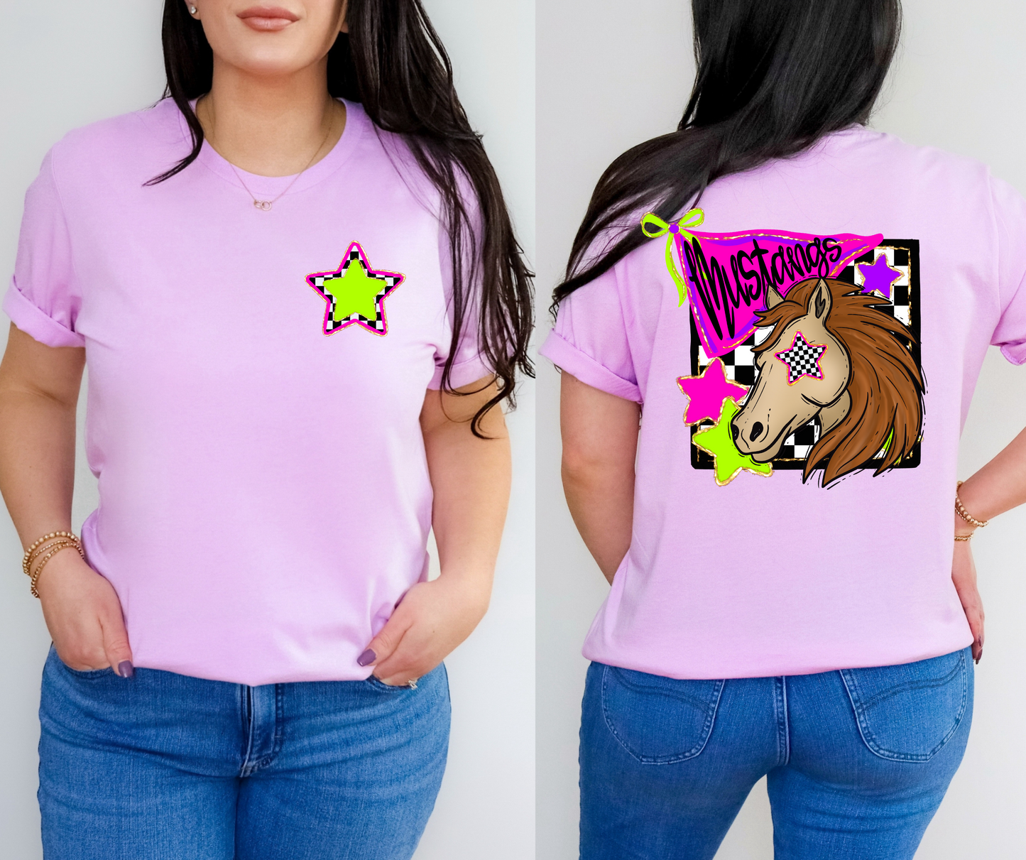 Neon Checkered Mascots(Dropdown)-DTF&UV