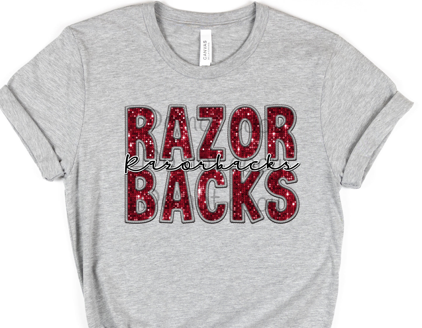 Razorbacks red sequin razorbacks-DTF