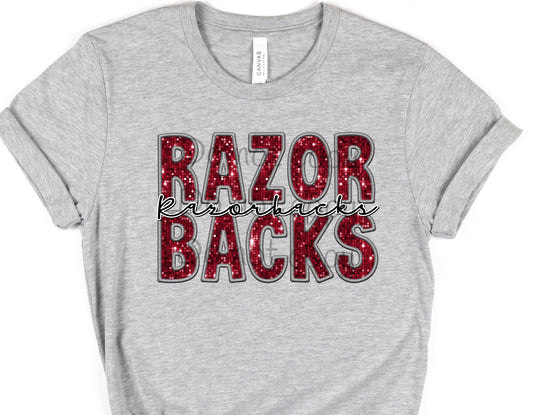 Razorbacks red sequin razorbacks-DTF