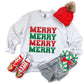 Merry Red And Green Stacked Faux Embroidery Sequin-DTF