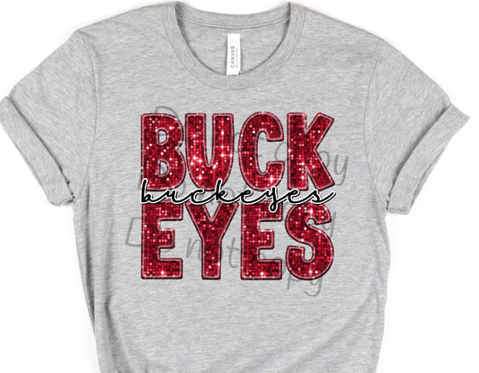 Buckeyes red sequin buckeyes-DTF