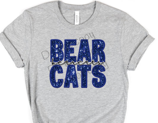 Bearcats blue sequin bearcats-DTF