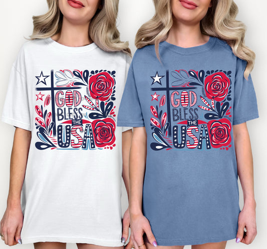 God Bless the USA collage - DTF