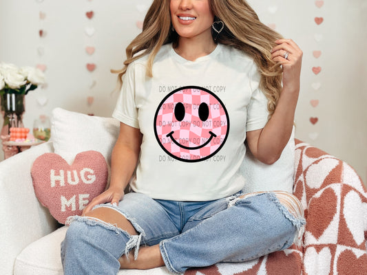 Smiley Red Checkered DTF