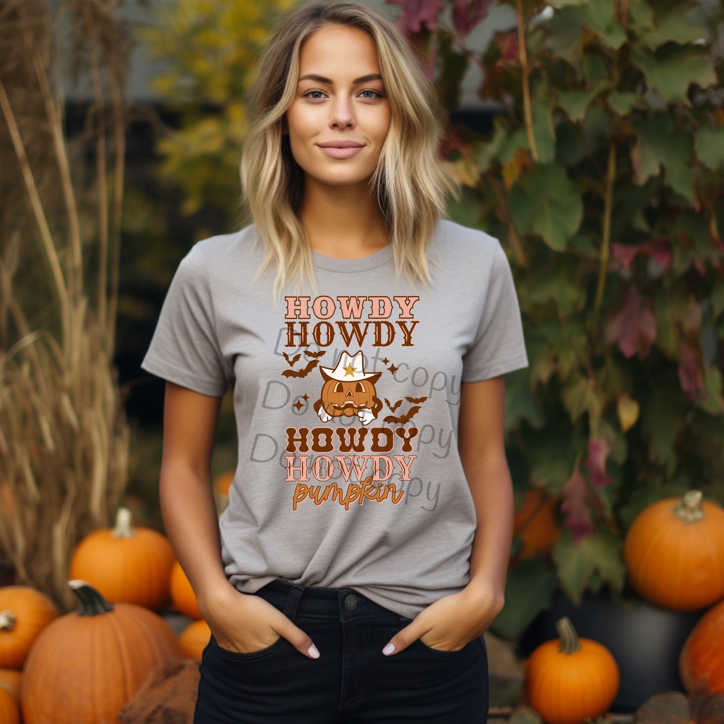 Howdy x 4 pumpkin-DTF